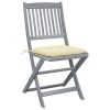 Cadeiras exterior dobráveis c/ almofadões 4 pcs acácia maciça - Image 2