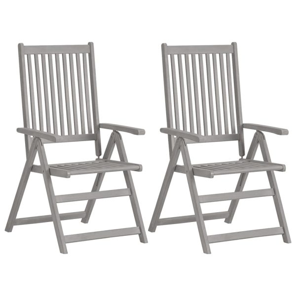 Cadeiras jardim reclináveis c/ almofadões 2 pcs acácia maciça - Image 2
