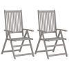 Cadeiras jardim reclináveis c/ almofadões 2 pcs acácia maciça - Image 2