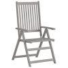 Cadeiras jardim reclináveis c/ almofadões 3 pcs acácia maciça - Image 3