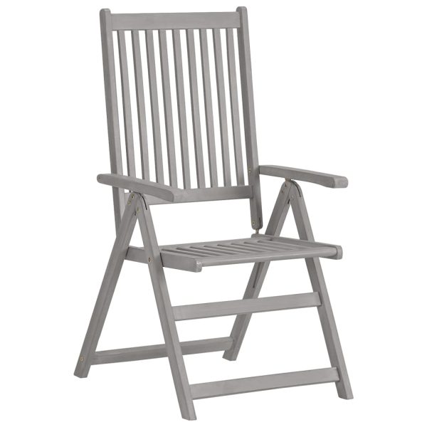 Cadeiras jardim reclináveis c/ almofadões 3 pcs acácia maciça - Image 3