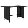 9 pcs conjunto lounge de jardim c/ almofadões vime PE preto - Image 3