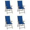 Cadeiras jardim reclináveis c/ almofadões 4 pcs acácia maciça
