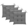 Cadeiras de jardim c/ almofadões cinzentos 4 pcs teca maciça - Image 3