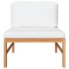 3 pcs conj. lounge de jardim c/ almofadões cor creme teca - Image 3