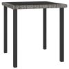 5 pcs conjunto de jantar para jardim vime PE cinzento - Image 3