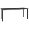 7 pcs conjunto de jantar para jardim vime PE cinzento - Image 3