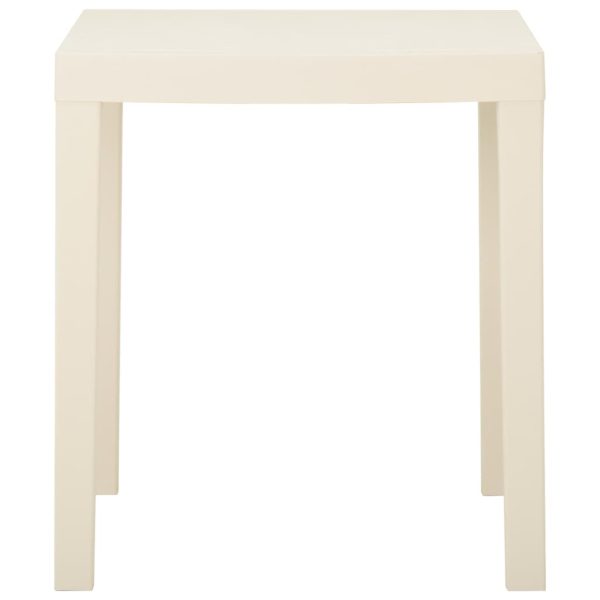 Mesa de jardim 79x65x72 cm plástico branco - Image 2