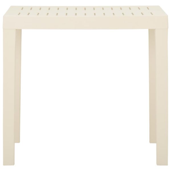 Mesa de jardim 79x65x72 cm plástico branco - Image 3