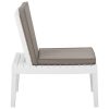 Cadeira lounge de jardim com almofadão plástico branco - Image 3