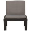 Cadeira lounge de jardim com almofadão plástico cinzento - Image 2