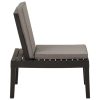 Cadeira lounge de jardim com almofadão plástico cinzento - Image 3