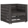 2 pcs conjunto lounge jardim em paletes pinho impregnado cinza - Image 2