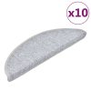Tapetes de escadas 10 pcs 56x17x3 cm cinza-claro - Image 2