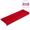 Tapetes de escadas 10 pcs 65x21x4 cm vermelho - Image 2