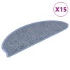 Tapetes escada adesivos aspeto sisal 15 pcs 65x21x4 cm azul - Image 2