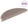 Tapetes de escada adesivos 15 pcs 56x17x3 cm bege-escuro - Image 2