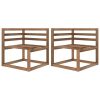 Sofás de canto paletes p/ jardim 2 pcs pinho impreg. castanho
