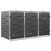 Abrigo triplo para caixotes do lixo 207x77,5x112,5 cm aço inox - Image 2