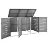 Abrigo triplo para caixotes do lixo 207x77,5x112,5 cm aço inox - Image 3