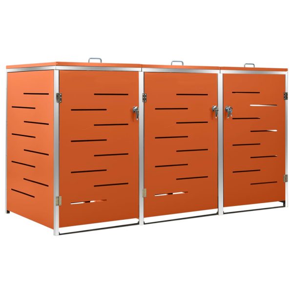 Abrigo triplo para caixotes do lixo 207x77,5x112,5 cm aço inox - Image 2