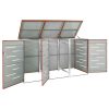 Abrigo triplo para caixotes do lixo 207x77,5x112,5 cm aço inox - Image 3