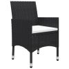 3 pcs conjunto de jantar para jardim preto - Image 3