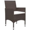 3 pcs conjunto de jantar para jardim castanho - Image 3