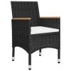 3 pcs conjunto de jantar para jardim preto - Image 3