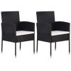 3 pcs conjunto de jantar para jardim preto - Image 2