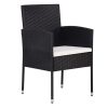3 pcs conjunto de jantar para jardim preto - Image 3