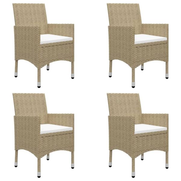 5 pcs conjunto de jantar para jardim bege - Image 2
