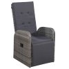 5 pcs conjunto de jantar para jardim cinzento - Image 3