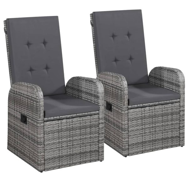 3 pcs conjunto de jantar para jardim cinzento - Image 2