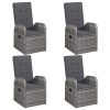 5 pcs conjunto de jantar para jardim cinzento - Image 2