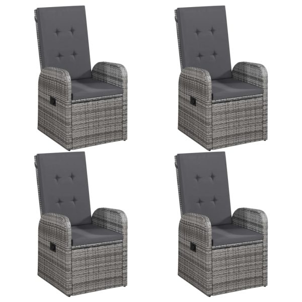 5 pcs conjunto de jantar para jardim cinzento - Image 2