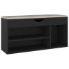 Banco sapateira c/ almofadão contraplacado 104x30x49 cm preto - Image 2