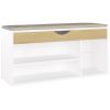 Banco sapateira + almofadão 104x30x49 cm contrap. branco/sonoma - Image 2