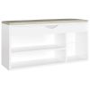 Banco sapateira + almofadão contr. 104x30x49cm branco brilhante - Image 2