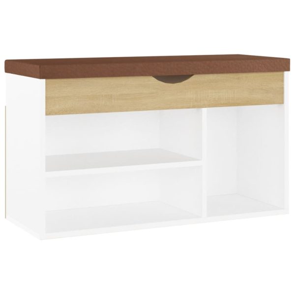 Banco sapateira + almofadão 80x30x47cm contrap. branco/sonoma - Image 2