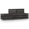 3 pcs conjunto lounge de jardim pinho impregnado cinzento
