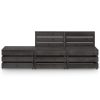 3 pcs conjunto lounge de jardim pinho impregnado cinzento - Image 2