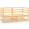 Sofás de canto para jardim 2 pcs madeira de pinho maciça