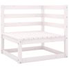 Sofás de canto para jardim 2 pcs madeira de pinho maciça branco - Image 2