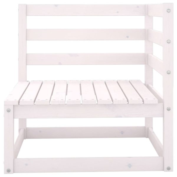 Sofás de canto para jardim 2 pcs madeira de pinho maciça branco - Image 3