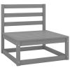 2 pcs conjunto lounge de jardim pinho maciço cinzento - Image 2