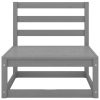 2 pcs conjunto lounge de jardim pinho maciço cinzento - Image 3