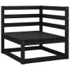 2 pcs conjunto lounge de jardim pinho maciço preto - Image 2