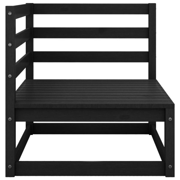 2 pcs conjunto lounge de jardim pinho maciço preto - Image 3