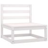 2 pcs conjunto lounge de jardim pinho maciço branco - Image 2